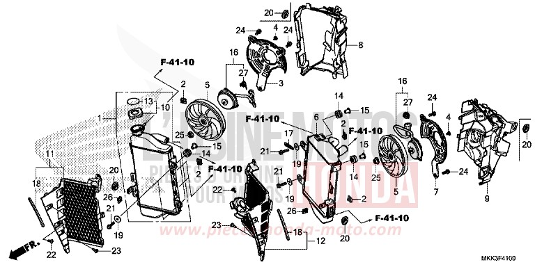 RADIATEUR de Africa Twin PEARL GLARE WHITE (NHB53HB) 2018